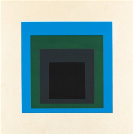 Josef Albers 1888 - 1976 Porta negra - 1965 tecnica Multiplo serigrafia su...