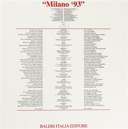 Cartella Grafiche Milano ’93 - 1993 tecnica Multiplo, cartella contenente 1...