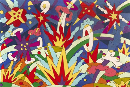 Pablo Echaurren 1951 Senza titolo tecnica Feltro ricamato Dimensioni cm. 97,5...