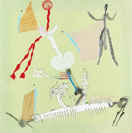 Sergio Dangelo 1932 Mandorle amare tecnica Tecnica mista su tela Dimensioni...