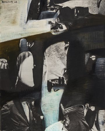 Bepi Romagnoni 1930 - 1964 Racconto - 1962 tecnica Tecnica mista e collage su...