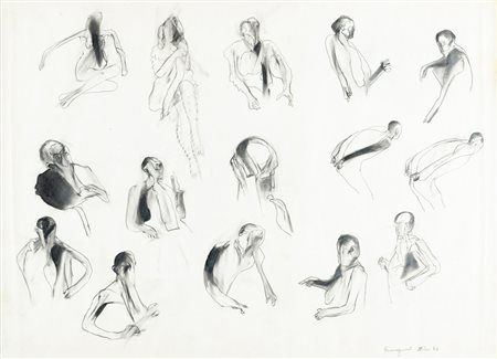 Bepi Romagnoni 1930 - 1964 Senza titolo - 1963 tecnica Grafite su carta...