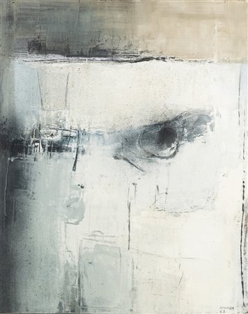 Mario Bionda 1913 - 1985 Immagine sospesa - 1962 tecnica Caolino e olio su...