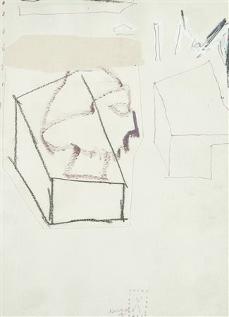 William Xerra 1937 Senza titolo - 1990 tecnica Tecnica mista e collage su...