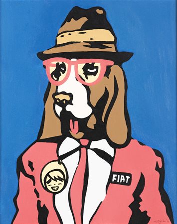 Tv Boy 1980 Lapo el can (with red jacket) - 2016 tecnica Acrilico su tela...