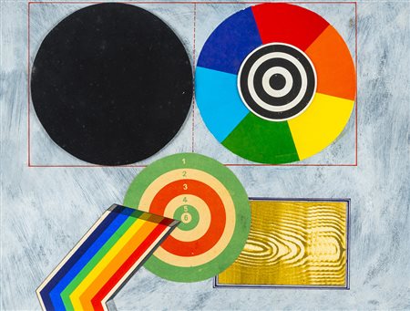 Lucio Del Pezzo 1933 Disco cromatico e suo equivalente in nero - 1968 tecnica...