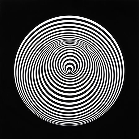 Marina Apollonio 1940 Dinamica Circolare 6 S+S 22 Righe - 1966 tecnica Nitro...