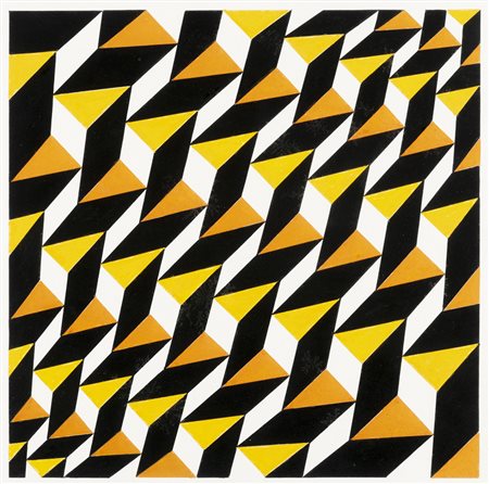 Franco Grignani 1908 - 1999 Triangolo, rombo, romboide - 1993 tecnica Tempera...