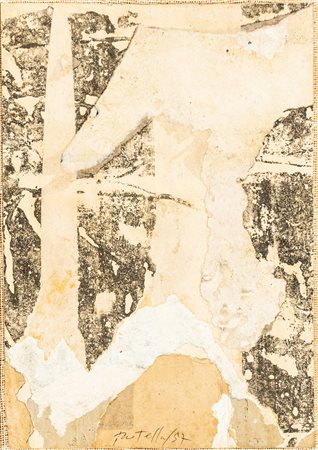 Mimmo Rotella 1928 - 2006 Senza titolo - 1957 tecnica Decollage su tela...