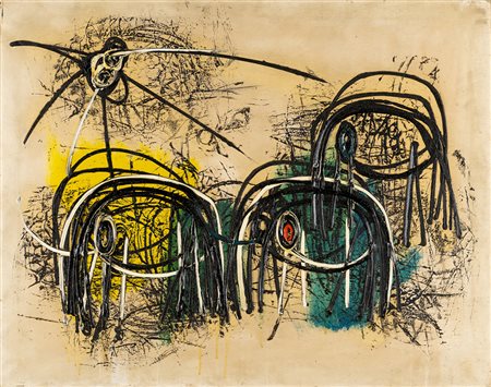 Roberto Crippa 1921 - 1972 Migrazione - 1954 tecnica Olio su tela Dimensioni...