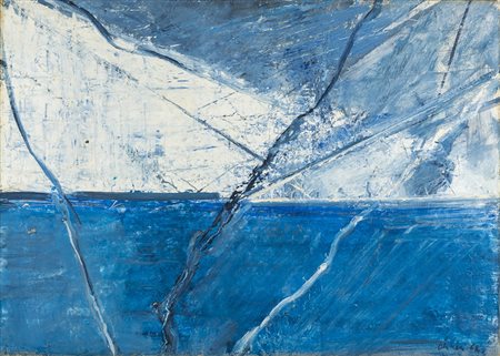 Claudio Olivieri 1934 Spazio - Diagonali blu - 1962 tecnica Olio su tela...