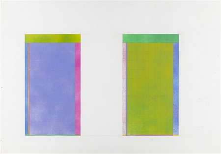 Rodolfo Aricò 1930 - 2002 A + B - 1972 tecnica Tecnica mista su cartoncino...