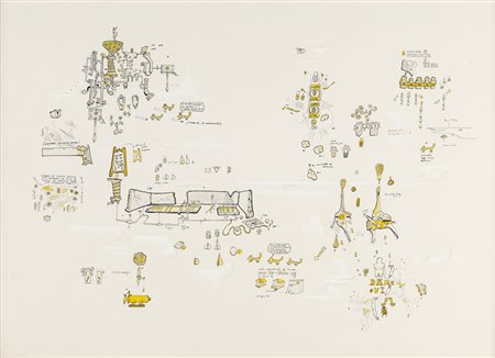 Gianfranco Baruchello 1924 Verso il Mamméo - 1986 tecnica Tecnica mista su...