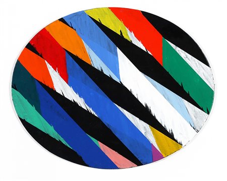 Piero Dorazio 1927 - 2005 Ovoide - 2002 tecnica Olio su cartone Dimensioni...