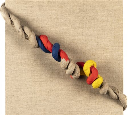 Jorge Eielson 1924 - 2006 Amazonia XXVII - 1979 tecnica Tessuti cuciti e...