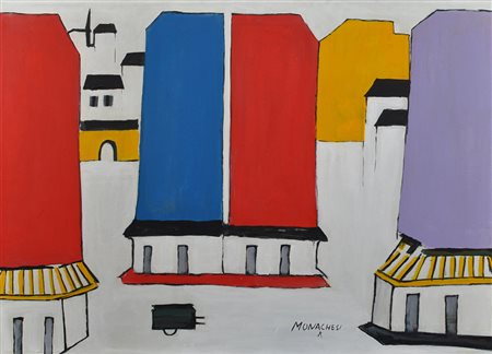 SANTE MONACHESI Senza titolo Olio su tela Dim. 50x70 Opera archiviata Firmato...