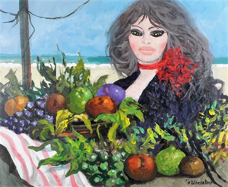 FAUSTO MARIA LIBERATORE Senza titolo Olio su tela Dim. 50x70 Al verso altra...