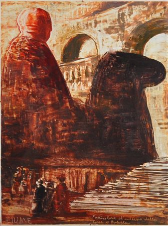 SALVATORE FIUME Particolare all'interno della Torre di Babele Olio su tavola...