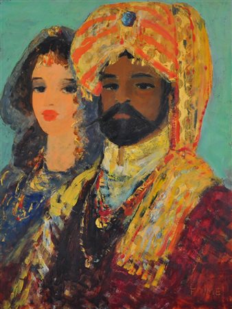 SALVATORE FIUME Senza titolo Olio su tavola Anni 70 Dim. 72X53,5 Autentica su...