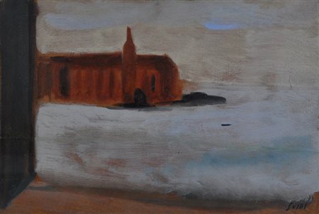 VIRGILIO GUIDI Mulino Stucky Olio su tavola Anno 1927/29 Dim. 25,3x37,9 Opera...