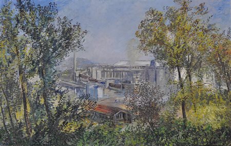 MICHELE CASCELLA Senza titolo Olio su tela Anni 50 Dim. 75x120 Opera...