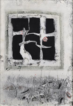 LUCIO DEL PEZZO Senza titolo Tecnica mista su tavola Anno 1960 Dim. 50x35...