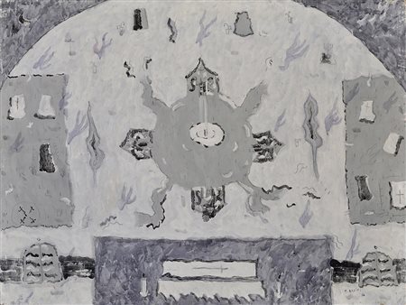 MARIO RACITI Divertimento con i fuochi fatui Olio su tela Anno 1966 Dim....