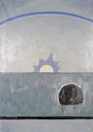 MARIO RACITI Tunnel-alba Olio su tela Anno 1966 Dim. 100x70 Al verso titolo,...