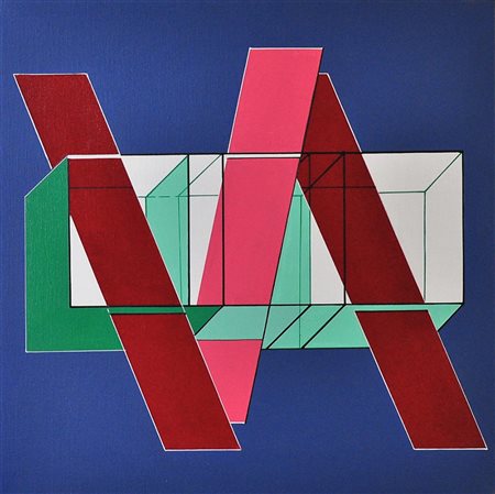 WALTER FUSI Senza titolo Olio su tela Anno 1974 Dim. 50x50 Al verso numero,...