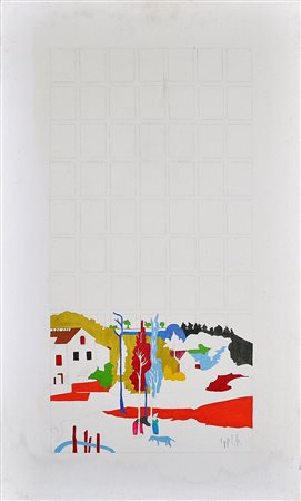 REMO BIANCO Senza titolo Tecnica mista su tela Anni 60 Dim. 100x60