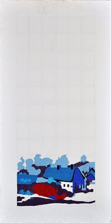 REMO BIANCO Senza titolo Tecnica mista su tela Anni 60 Dim. 100x50 Firmato in...