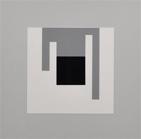 BRUNO MUNARI Senza titolo Collage su cartoncino Dim. 15x15 Datato e firmato...