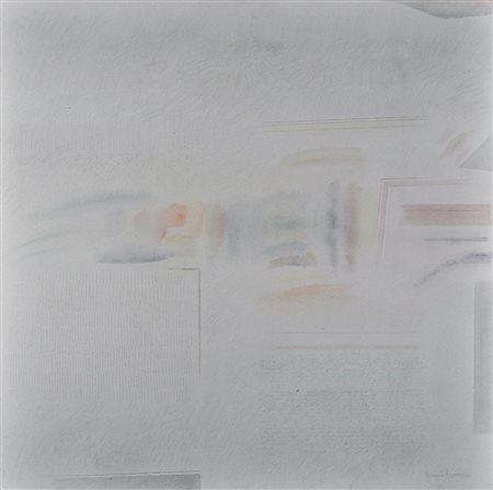 RICCARDO GUARNERI Colori d'aria Olio su tela Anno 1992 Dim. 95x95 Al verso...