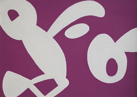 CARLA ACCARDI Bianco su viola Tempera su tela Anno 2007 Dim. 50X70 Opera in...