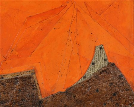 ROBERTO CRIPPA Senza titolo Collage e sughero Anno 1970 Dim. 33,5x41...