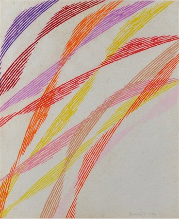 PIERO DORAZIO Senza titolo Tempera su carta Anno 1989 Dim. 51,5x43 Firmato e...