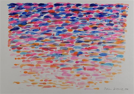 PIERO DORAZIO Senza titolo Tempera su carta Anno 1976 Dim. 35x50 Datato e...