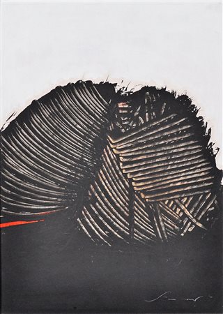 EMILIO SCANAVINO Senza titolo Olio su cartone Dim. 45x32 Firmato in basso al...