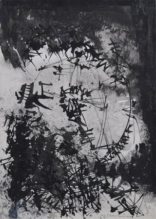 EMILIO SCANAVINO Senza titolo Tecnica mista su carta Anno 1953 Dim. 35x24,5...