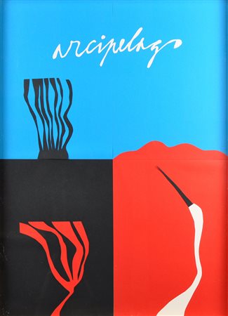 FABIO DE POLI Arcipelago Collage su cartone Anno 2003 Dim. 65x47 Al verso...