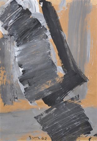 GIUSEPPE SPAGNULO Senza titolo Tempera su cartoncino Anno 1962 Dim. 35x24...