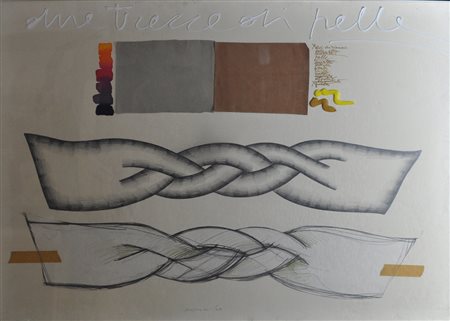 CONCETTO POZZATI Una treccia di pelle Tecnica mista, olio e applicazioni su...