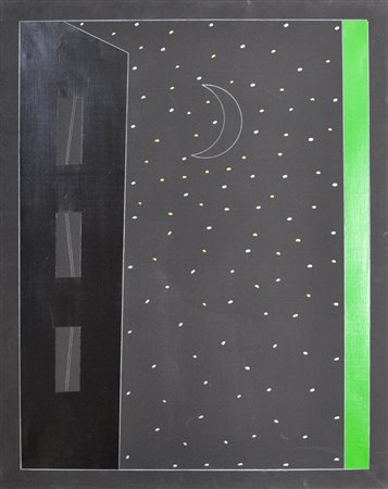 FRANCO ANGELI Senza titolo Smalto su tela Anno 1984 Dim. 100x80 Datato e...