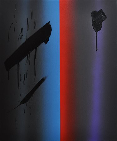 ENNIO FINZI Luce-Contro Acrilico su tela Anno 2004 Dim. 60x50 Autentica su...