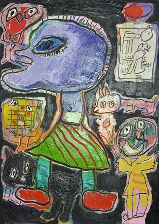 GIANFRANCO ASVERI Memorie Tecnica mista su tavola Anno 2013 Dim. 94x66...