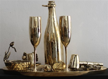 DANIEL SPOERRI L'heure bleue Scultura in bronzo fusa a cera persa in 75...