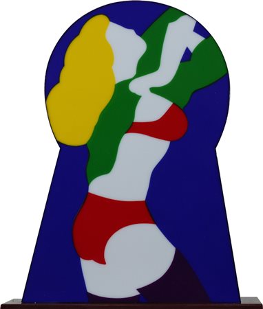 MARCO LODOLA Serratura Scultura luminosa plexiglass e neon Anni 2000...