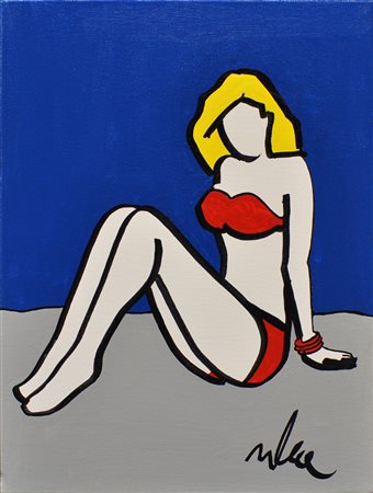 MARCO LODOLA Senza titolo Smalti su tela Anni 2000 Dim. 40x30 Autentica su...