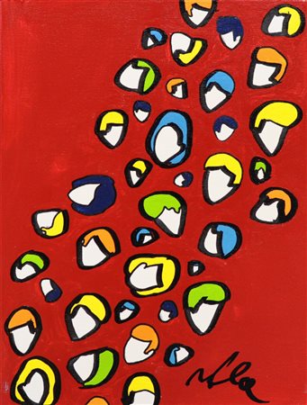 MARCO LODOLA Senza titolo Smalti su tela Anni 2000 Dim. 40x30 Autentica su...