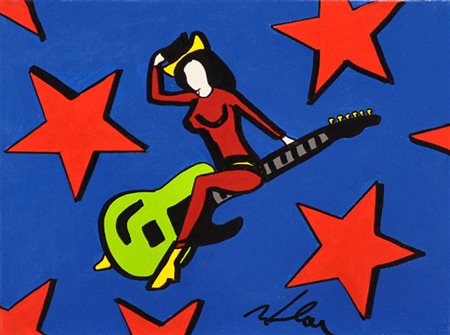 MARCO LODOLA Senza titolo Smalti su tela Anni 2000 Dim. 40x30 Autentica su...